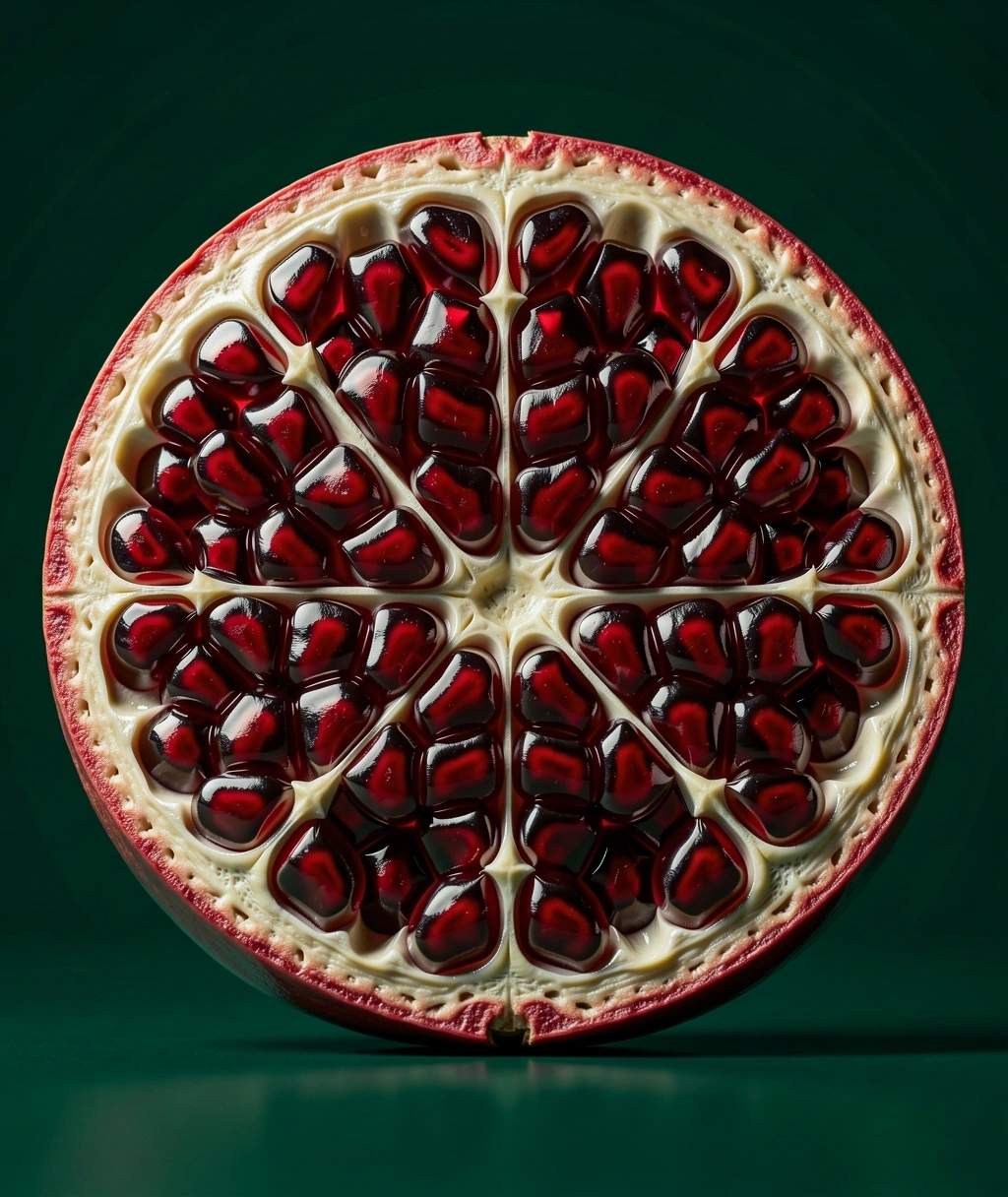 Anatomic macro view of a pomegranate